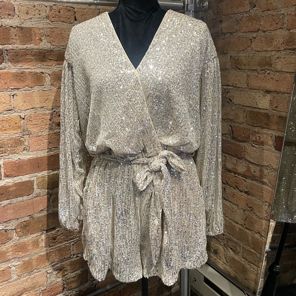 Champagne sequin Romper